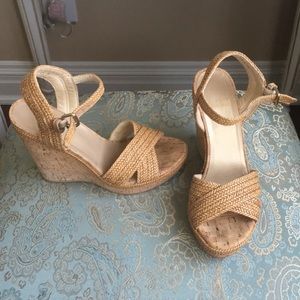 Stuart Weitzman pixie cork wedge sandals
